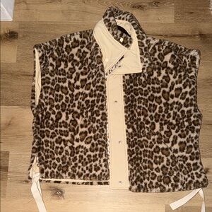 Leopard Sherpa Vest Small